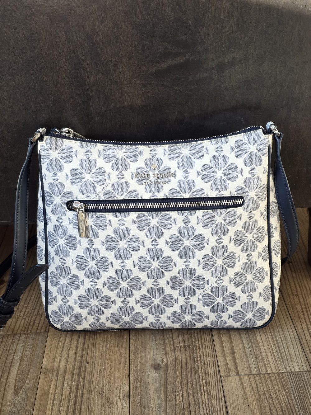 kate spade New York Spade Flower Large Swingpack Crossbody in Navy Multi